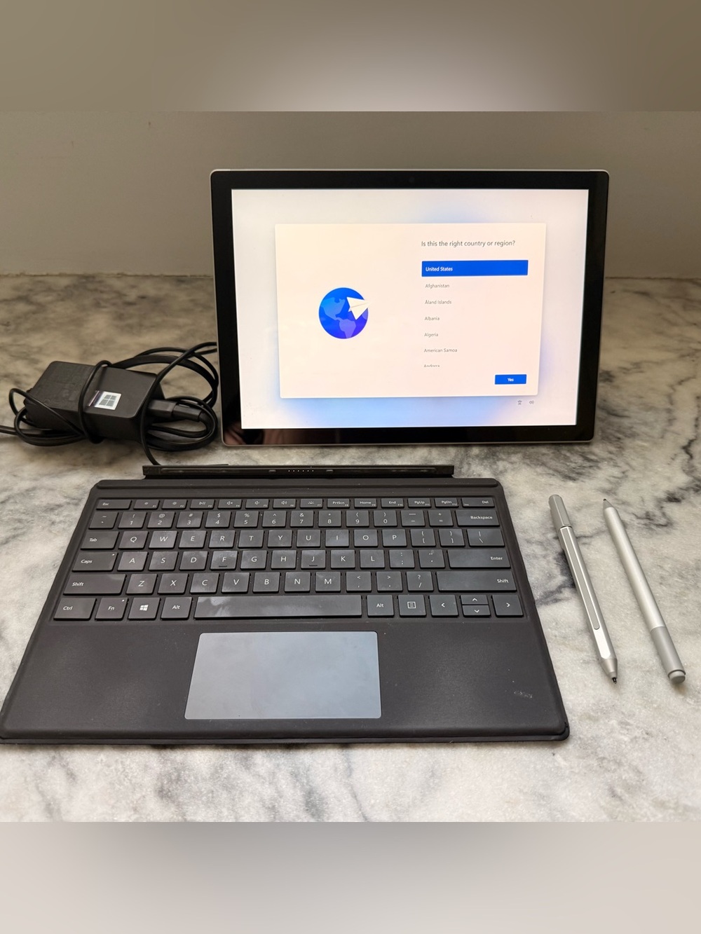 Microsoft Surface Pro 7 Laptop Tablet w/ Keyboard and Two Pens
